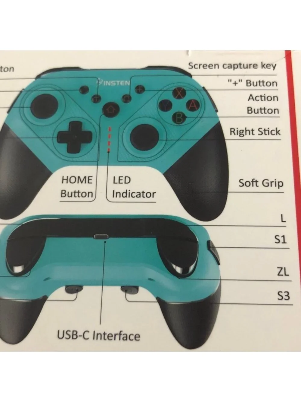 Teal Wireless Controller for Switch/PC